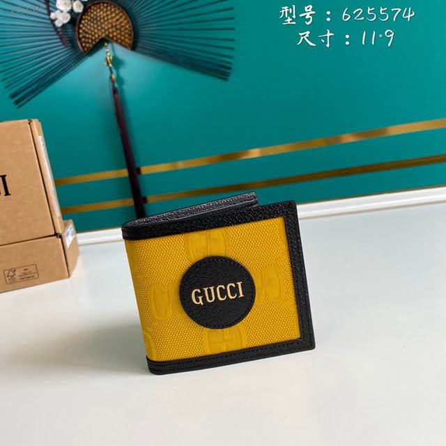 Gucci古馳包包 G家新款錢包 625574 古奇男士短夾黃色錢包 gdj1397