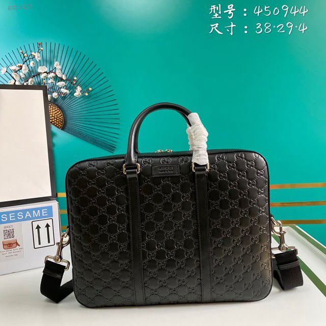 Gucci古馳包包 G家新款男包 450944 古奇克壓皮男士手提公事包 gdj1427