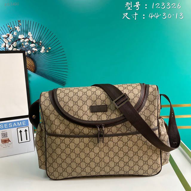Gucci古馳包包 G家新款男包 123326 古奇啡膠男士單肩斜挎包 gdj1490