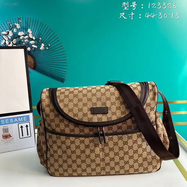 Gucci古馳包包 G家新款男包 123326 古奇啡布男士單肩斜挎包 gdj1491