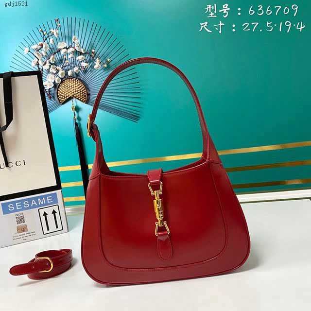 Gucci专柜新款女包, 古驰jackie糖果色马衔扣腋下包 Gucci手提肩背斜挎包 636709  gdj1531