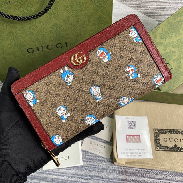 Gucci顶级男女包包 古驰哆啦A梦拉链款长钱包 647787  gdj1604