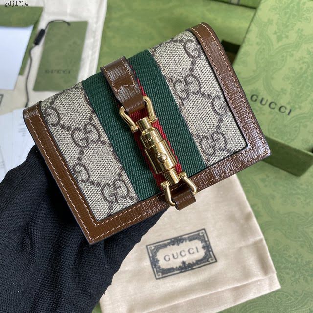 Gucci专柜新款女包, 古驰jackie 1961小巧卡包 Gucci短夹零钱包 645536  gdj1704