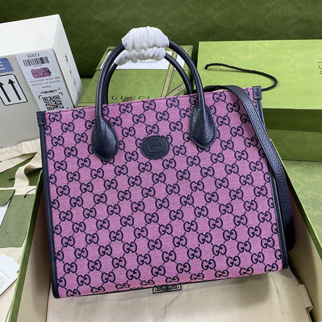 Gucci专柜新款女包, 古驰GG Marmont印花布tote托特包购物袋 Gucci手提肩背斜挎包 659983  gdj1723