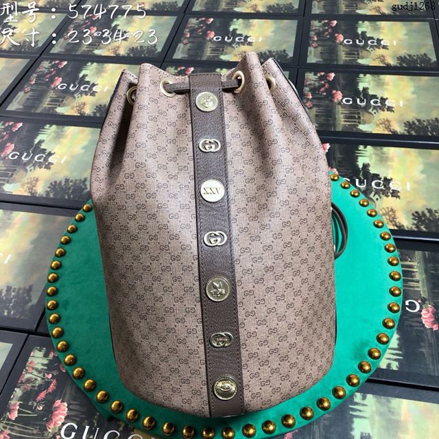 Gucci包 古馳雙肩包 574775啡膠小G Gucci新款後背包  gudj1268