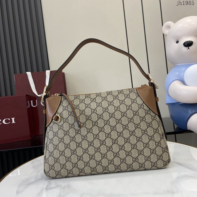 Gucci專櫃古馳最新款購物袋GG圖案條紋織大號肩背包 jh1985型號：815216