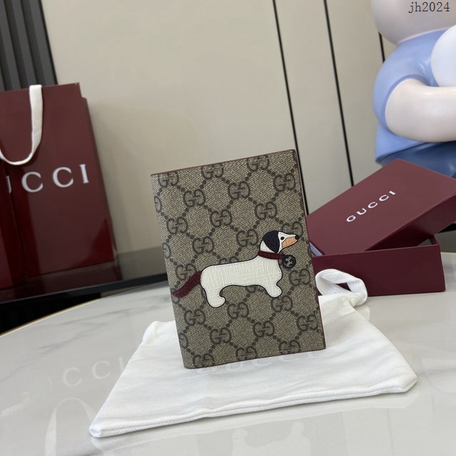 Gucci專櫃古馳最新款飾小狗細節GG迷你錢包 jh2024型號：810072