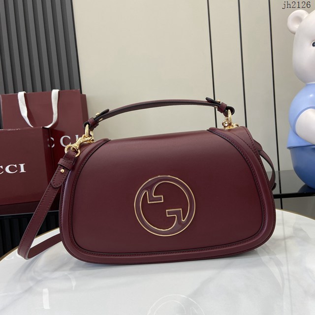 Gucci專櫃古馳最新款Blondie系列中號手提包原廠皮肩背女包 jh2126型號：815719
