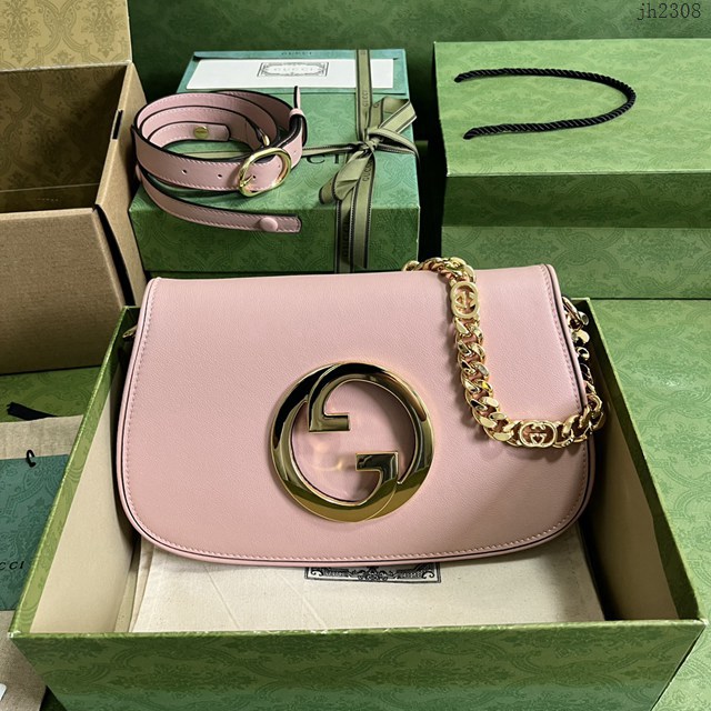 Gucci專櫃古馳最新款Blondie互扣腋下包鏈條女包 jh2308型號 ：699268
