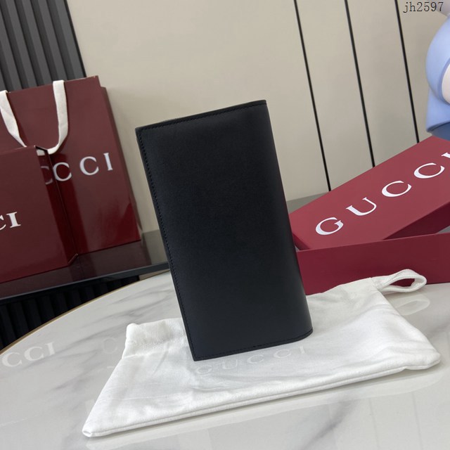 Gucci專櫃古馳最新款Emblem系列對折長夾錢包 jh2597型號：818955