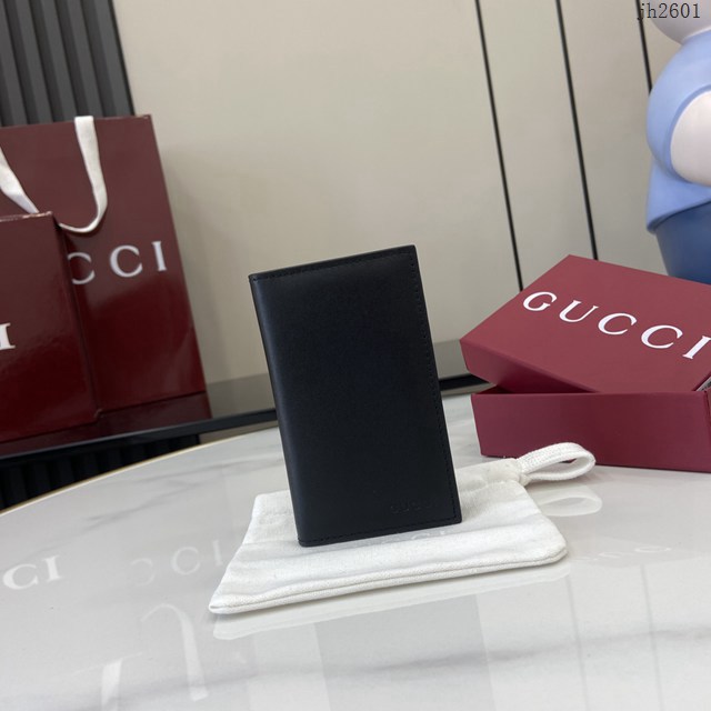 Gucci專櫃古馳最新款Emblem系列雙折卡片夾錢包卡包 jh2601型號：818953