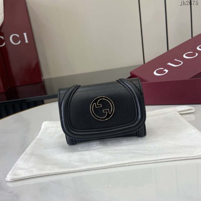 Gucci專櫃古馳最新款圓形互扣式雙G標識卡片夾卡包零錢包 jh2675型號：818795
