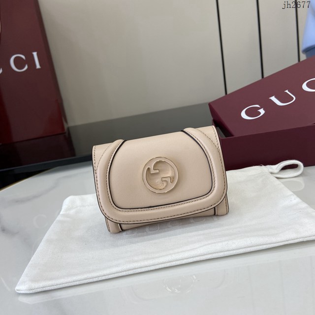 Gucci專櫃古馳最新款圓形互扣式雙G標識卡片夾卡包零錢包 jh2677型號：818795