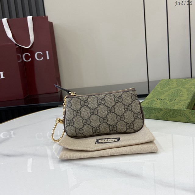 Gucci專櫃古馳最新款Ophidia系列鑰匙包零錢包 jh2708型號：772321