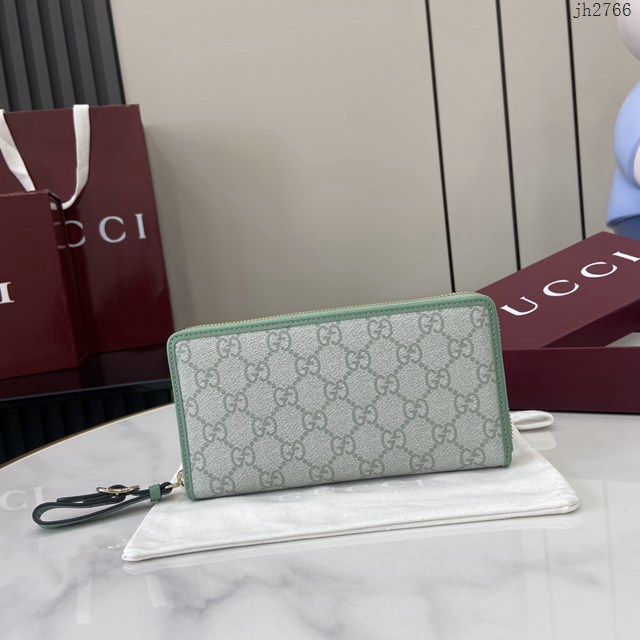 Gucci專櫃古馳最新款拉鏈錢包男女款長夾錢包 jh2766型號：819122