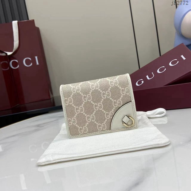 Gucci專櫃古馳最新款短夾錢包翻蓋短錢夾 jh2772型號：820692