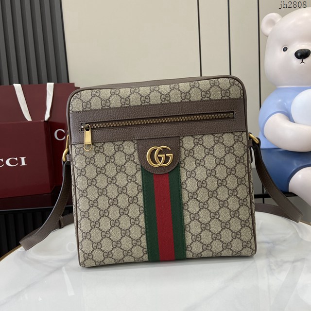 Gucci專櫃古馳最經典款男士單肩斜挎包 jh2808型號:  547934