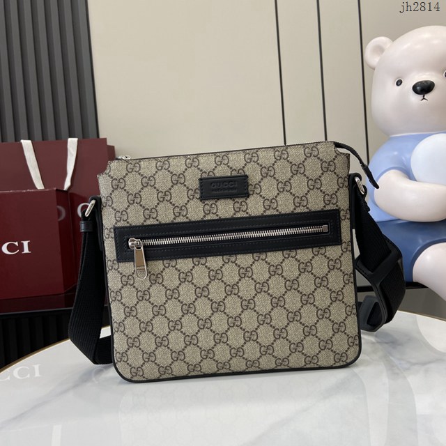 Gucci專櫃古馳最經典款男士單肩斜挎包 jh2814型號:  406410