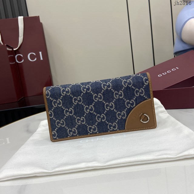 Gucci專櫃古馳最新款男女長夾錢包 jh2816型號：821802