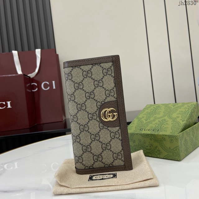 Gucci專櫃古馳最新款Ophidia系列GG長款錢包男士錢夾 jh2830型號：791746