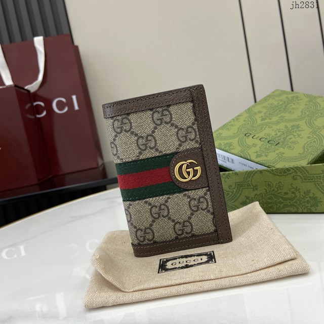 Gucci專櫃古馳最新款Ophidia系列短夾錢包 jh2831型號：734943