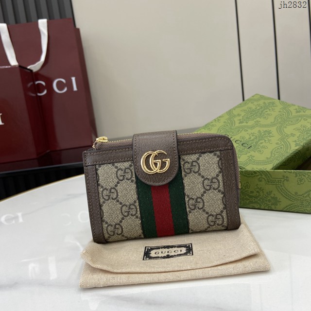 Gucci專櫃古馳最新款Ophidia系列GG全拉鏈式錢包 jh2832型號：725662