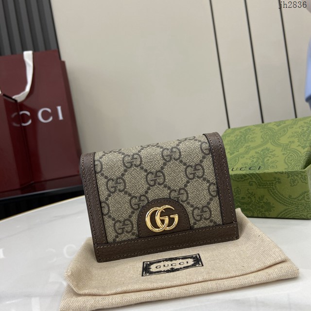 Gucci專櫃古馳最新款Ophidia系列短款卡包錢夾 jh2836型號：772308