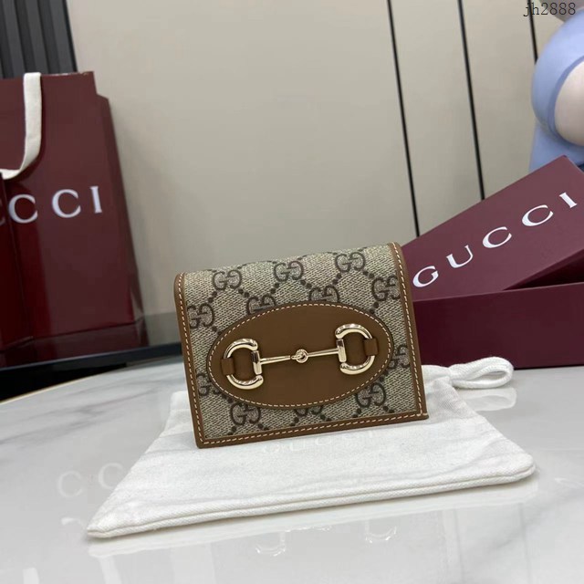 Gucci專櫃古馳最新款Horsebit 1955系列卡包零錢包卡夾 jh2888型號：621887
