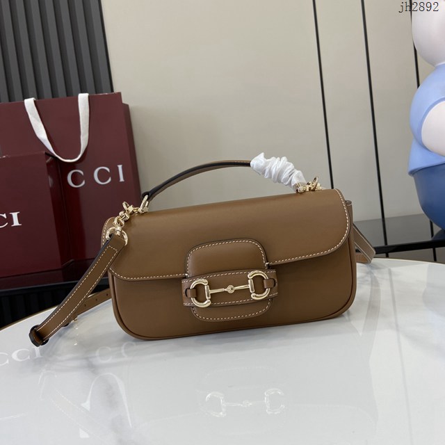 Gucci專櫃古馳最新款Horsebit 1955系列小號手提單肩斜挎女包 jh2892型號：815206