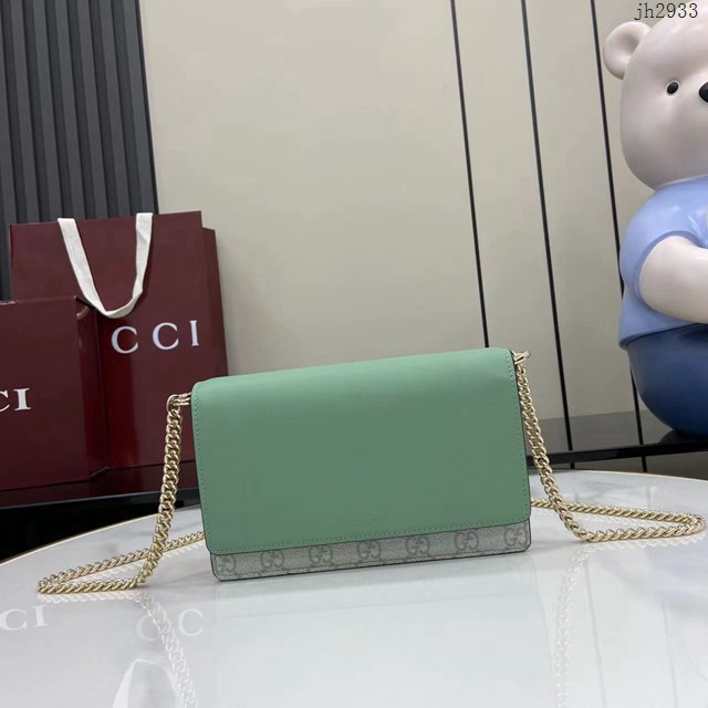 Gucci專櫃古馳最新款Emblem系列鏈式錢包小斜挎女包 jh2933型號：826720