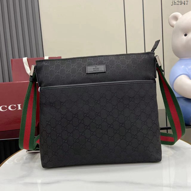 Gucci專櫃古馳最經典款男士單肩斜挎包 jh2947型號:  189751