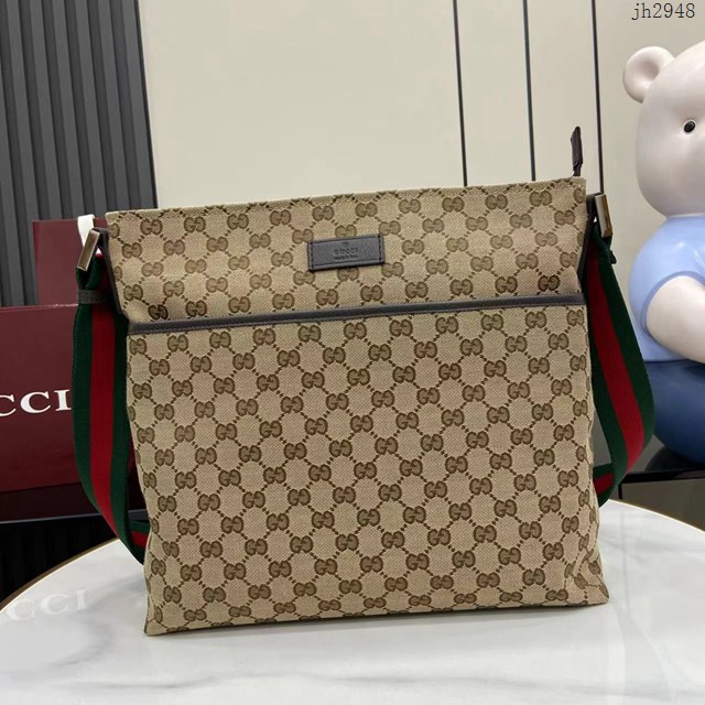 Gucci專櫃古馳最經典款男士單肩斜挎包 jh2948型號:  189751