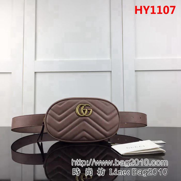 GUCCI古馳原單 新款專櫃品質原單貨實物實拍 476434繡線 奶茶腰包 HY1107