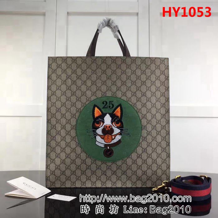 GUCCI古馳原單 新款專櫃品質原單貨實物實拍 450950綠狗 手提購物包 HY1053