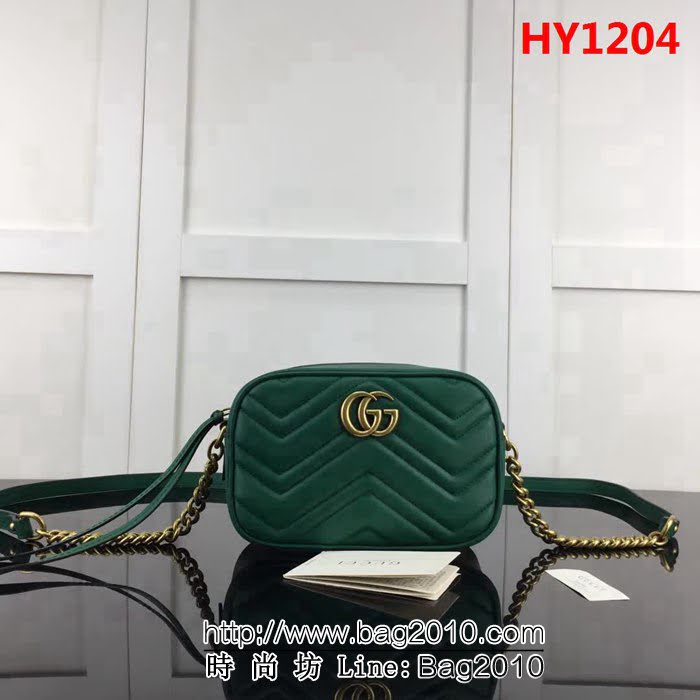 GUCCI古馳頂級原單 新款專櫃品質 實物實拍 448065綠色鏈條單肩斜跨包 HY1204