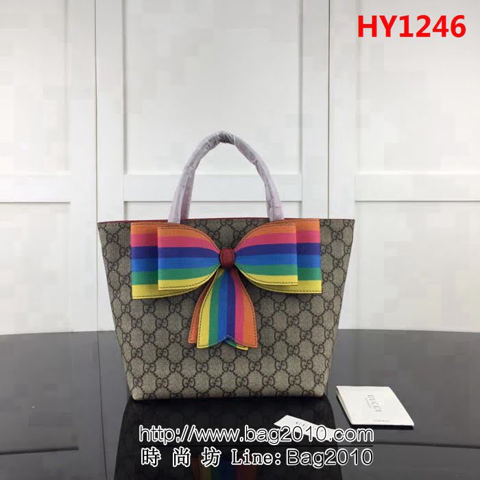 GUCCI古馳原單 新款專櫃品質原單貨實物實拍501804彩虹蝴蝶手提購物袋 HY1246