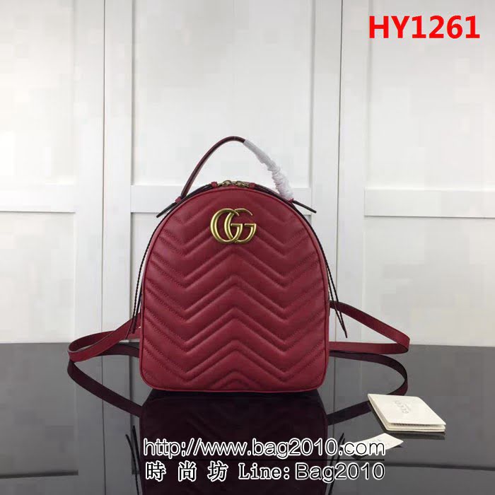 GUCCI古馳頂級原單 新款專櫃品質 實物實拍 476671大紅雙肩背包 HY1261