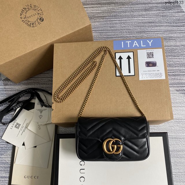 Gucci經典百搭女包 古馳GG Marmont Mini女包 Gucci原廠皮鏈條迷你小挎包 476433  ydg3133