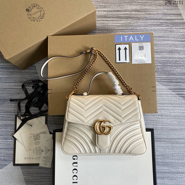 Gucci新款包包 古馳進口原廠皮Marmont郵差包系列 Gucci手提肩背女包 498110  ydg3151