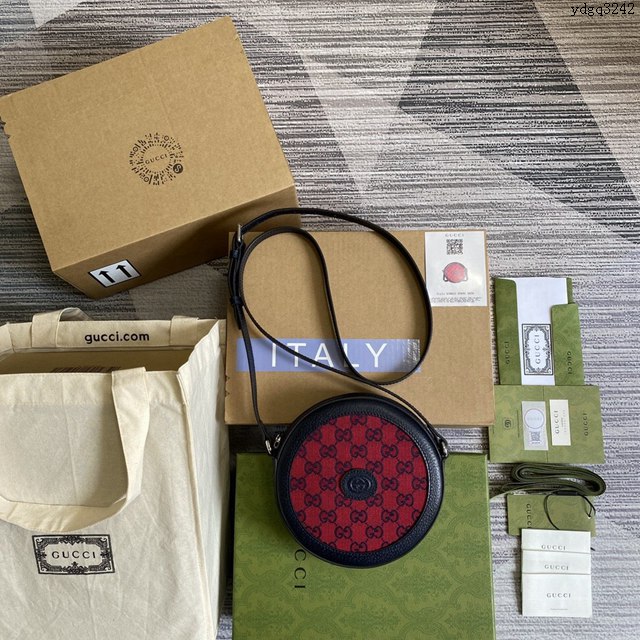 Gucci新款包包 古馳GG Marmont系列圓形包 Gucci單肩斜挎圓餅包 658825  ydg3242