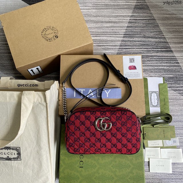 Gucci新款女包 古馳GG Marmont系列單肩斜挎包 Gucci相機包 447632  ydg3258