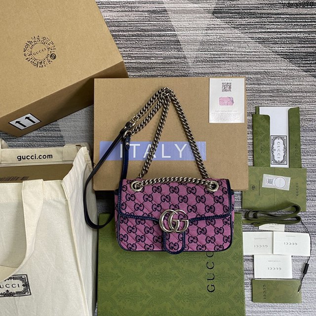 Gucci新款包包 古馳鏈條單肩斜挎包 Gucci全皮GG Marmont系列經典女包 446744  ydg3270