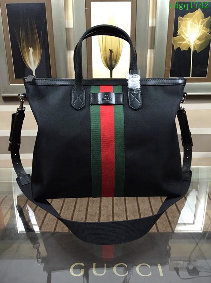 GUCCI 古馳男包 新款 368558 pvc配皮 Gucci男包 男士手提包 可肩背