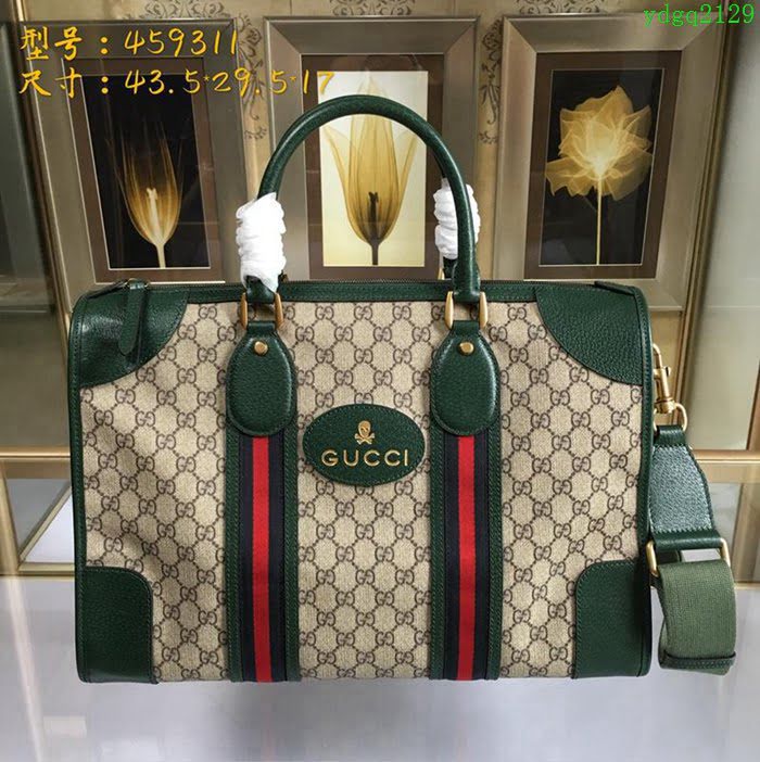 GUCCI 古馳男包 新款 459311 克pvc配皮 Gucci男公事包 男士手提包 可肩背