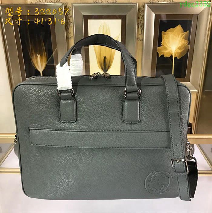 GUCCI 古馳男包 新款 322057 男包系列包包 Gucci頂級男包 真皮公事包 古奇手提包