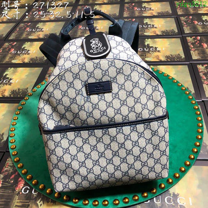 GUCCI古馳 新款女包 271327 進口牛皮 原廠五金 藍色 百搭款 雙肩背包  ydgq3212