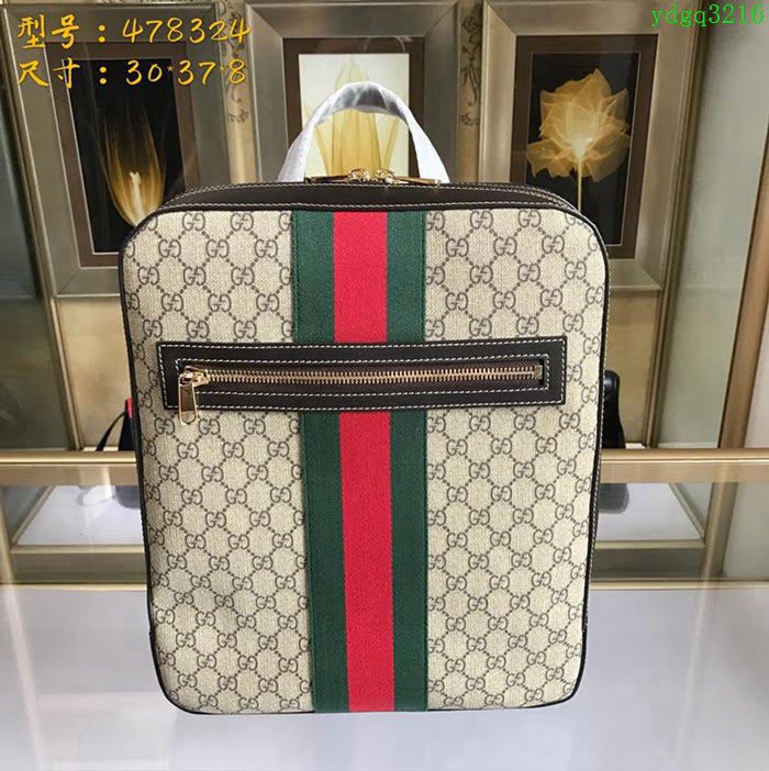 GUCCI古馳 新款男包 專櫃品質 478324 進口牛皮 原廠五金 男士雙肩背包  ydgq3216