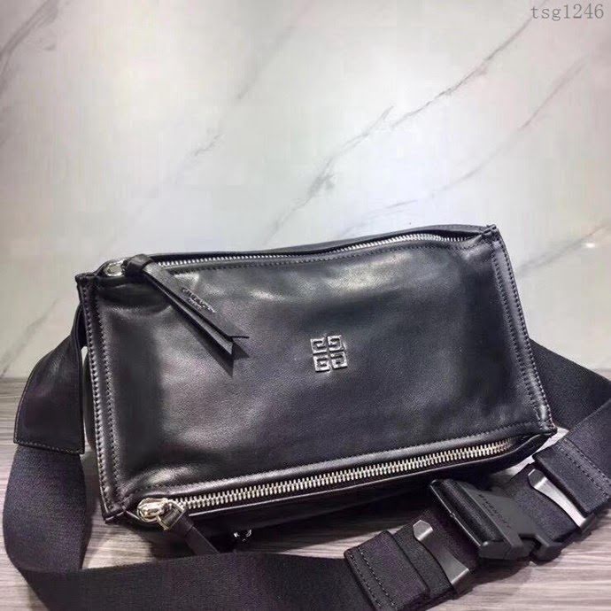 GlVENCHY紀梵希 新款雙拉鏈 全皮 斜挎胸包 單肩包  tsg1246