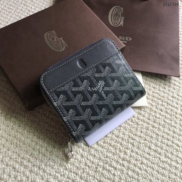 Goyard包 戈雅新款拉鏈短夾 Goyard卡包 Goyard拉鏈零錢包  glg1244