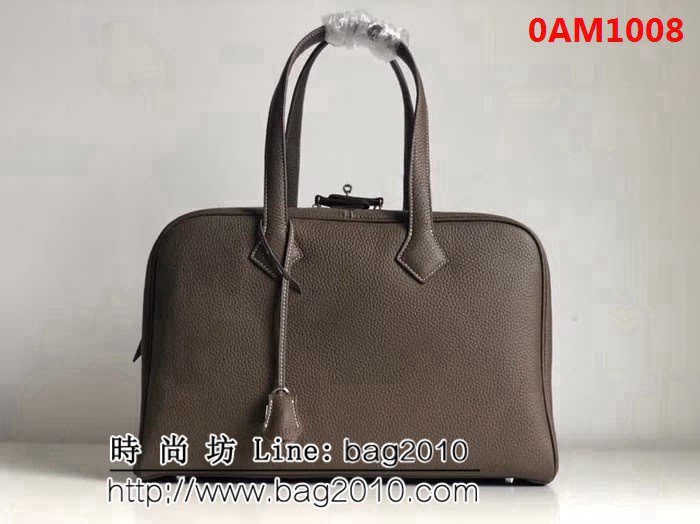 愛馬仕Hermes 原版頭層牛皮 維多利亞旅行袋 0AM1008